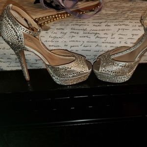 Cute hot glam sparkle platform heel
